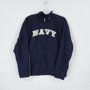 Navy Midshipmen Jacket Mens Large‎ NCAA Football Nike Full Zip Track Polyester
